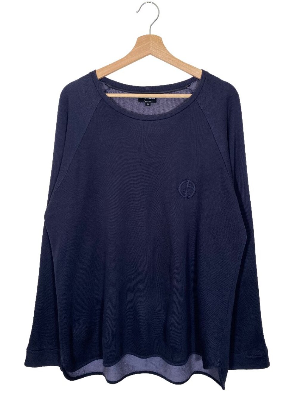 Giorgio Armani Black Label Navy Blue French Terry Monogram Sweatshirt size 52